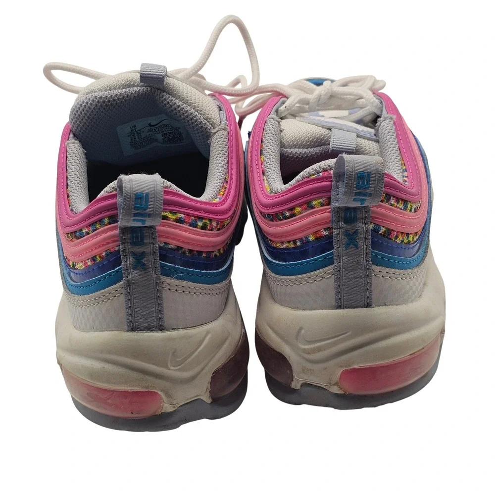 Nike Air Max 97 Size 6Y White Pink Blue Rainbow Kidcore Sneakers DV7550-100